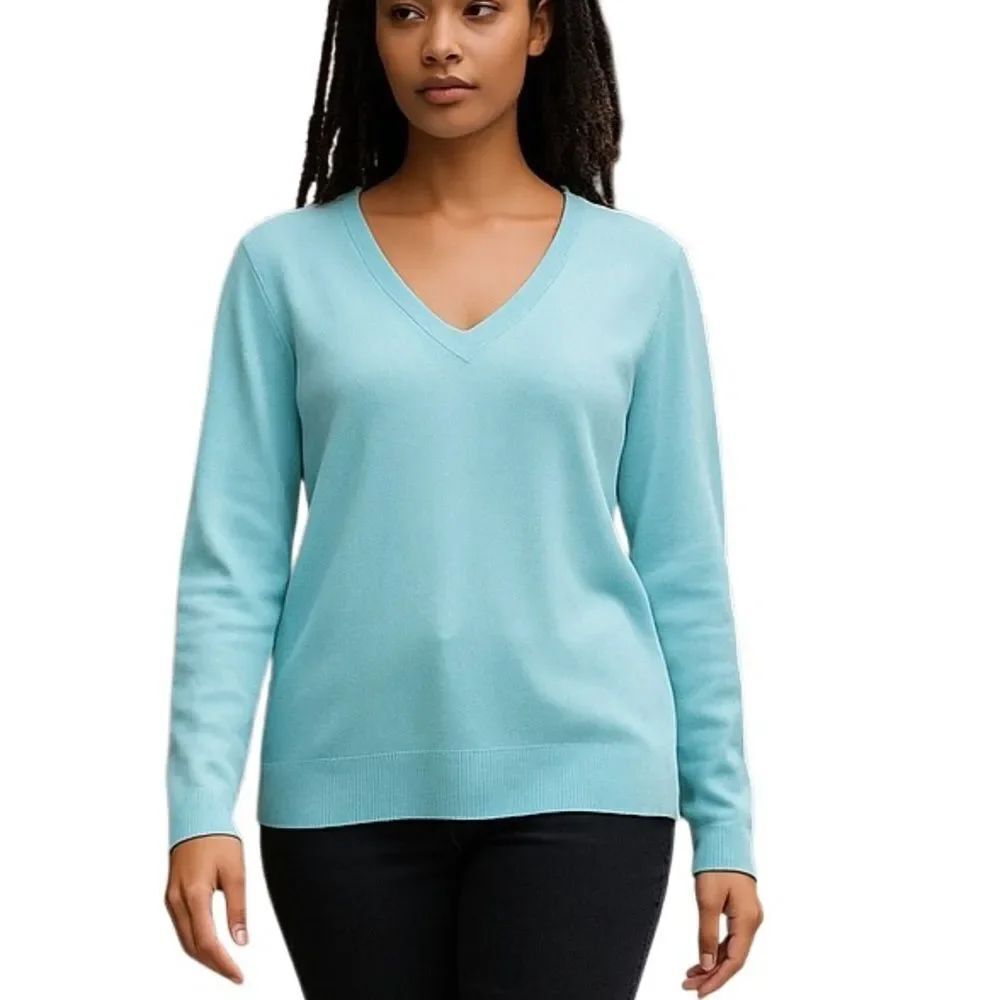 New York & Co. Popover Knit Teal Sweater Size XL